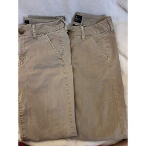 Two Pairs Of American Eagle Pants! Size‎ 2 Short! Khaki! Skinny!